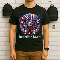 Borderline Tavern Eagle American Flag 4th Of July  T-Shirt
