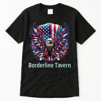 Borderline Tavern Eagle American Flag 4th Of July  Tall T-Shirt