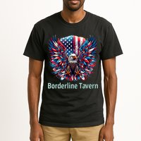 Borderline Tavern Eagle American Flag 4th Of July  Tall T-Shirt