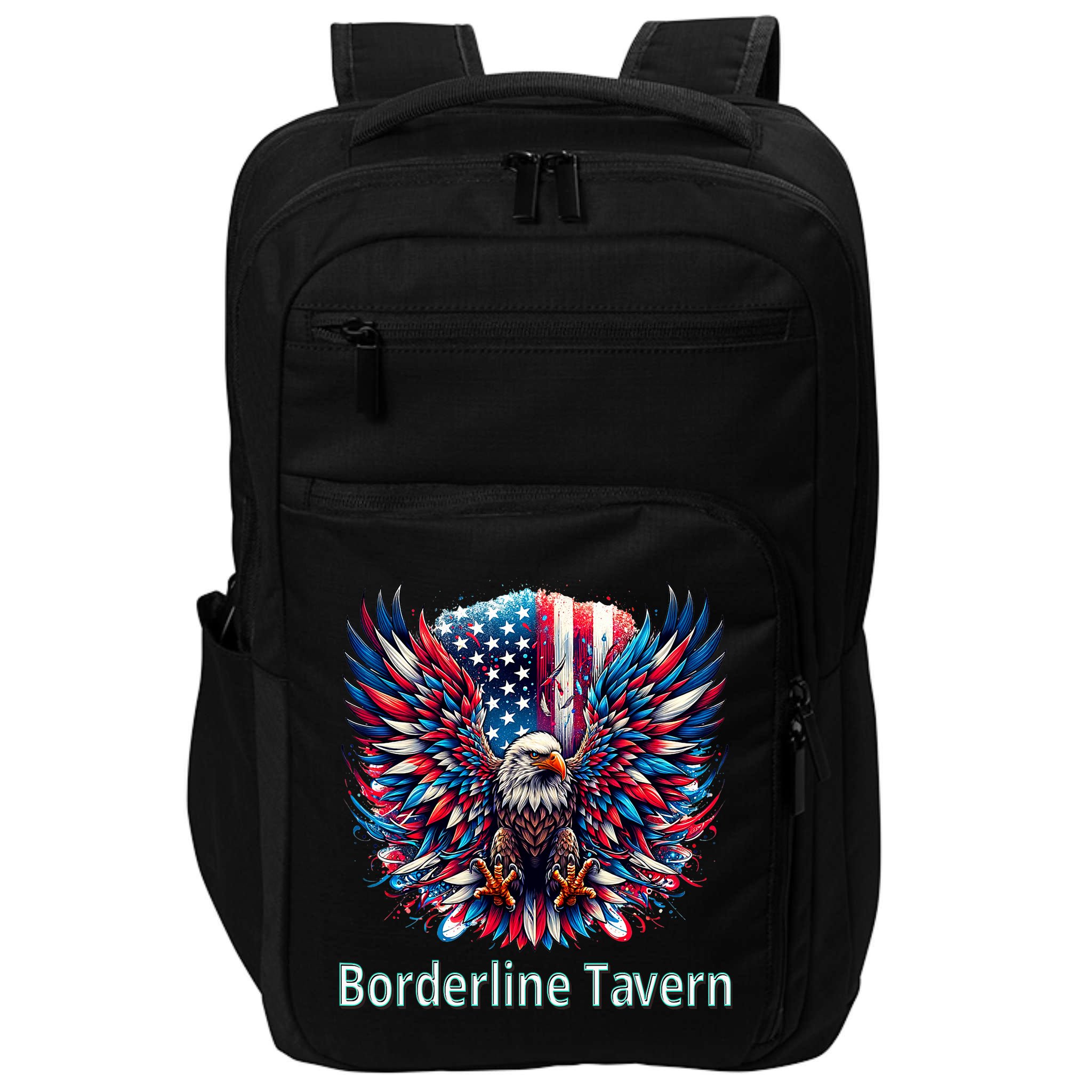 Borderline Tavern Eagle American Flag 4th Of July  Impact Tech Backpack