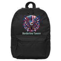 Borderline Tavern Eagle American Flag 4th Of July  16 in Basic Backpack