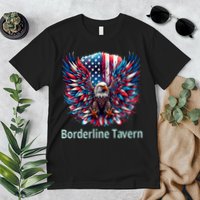 Borderline Tavern Eagle American Flag 4th Of July  Premium T-Shirt