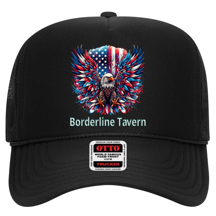 Borderline Tavern Eagle American Flag 4th Of July  Hat
