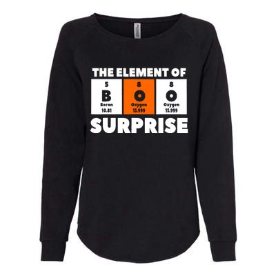 Boo The Element Of Surprise Science Chemistry Chemist Womens California Wash Sweatshirt