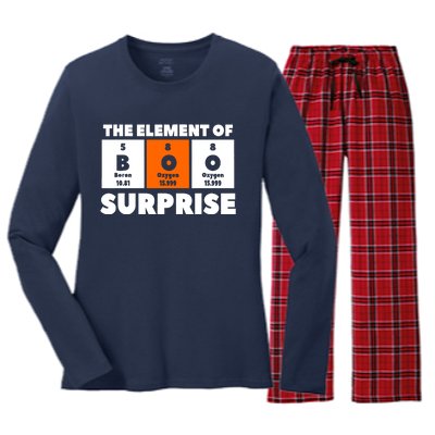 Boo The Element Of Surprise Science Chemistry Chemist Women's Long Sleeve Flannel Pajama Set 