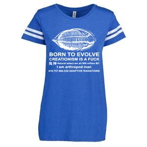 Born To Evolve Creationism Is A Fuck Adult Humor Enza Ladies Jersey Football T-Shirt