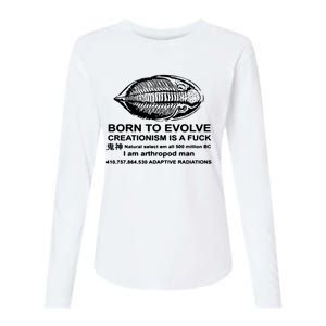 Born To Evolve Creationism Is A Fuck Adult Humor Womens Cotton Relaxed Long Sleeve T-Shirt