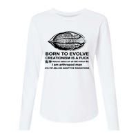 Born To Evolve Creationism Is A Fuck Adult Humor Womens Cotton Relaxed Long Sleeve T-Shirt