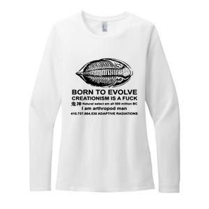 Born To Evolve Creationism Is A Fuck Adult Humor Womens CVC Long Sleeve Shirt