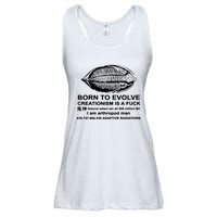 Born To Evolve Creationism Is A Fuck Adult Humor Ladies Essential Flowy Tank