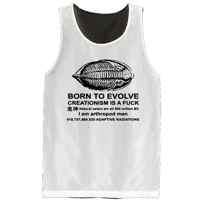 Born To Evolve Creationism Is A Fuck Adult Humor Mesh Reversible Basketball Jersey Tank