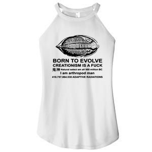 Born To Evolve Creationism Is A Fuck Adult Humor Women's Perfect Tri Rocker Tank