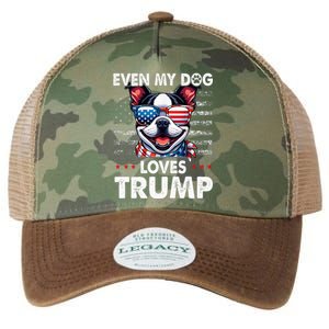 Boston Terrier Even My Dog Loves Trump Funny Legacy Tie Dye Trucker Hat