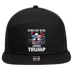 Boston Terrier Even My Dog Loves Trump Funny 7 Panel Mesh Trucker Snapback Hat