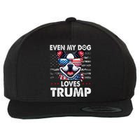 Boston Terrier Even My Dog Loves Trump Funny Wool Snapback Cap