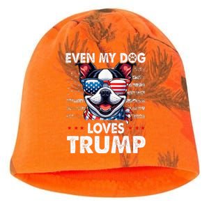 Boston Terrier Even My Dog Loves Trump Funny Kati - Camo Knit Beanie