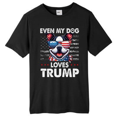 Boston Terrier Even My Dog Loves Trump Funny Tall Fusion ChromaSoft Performance T-Shirt