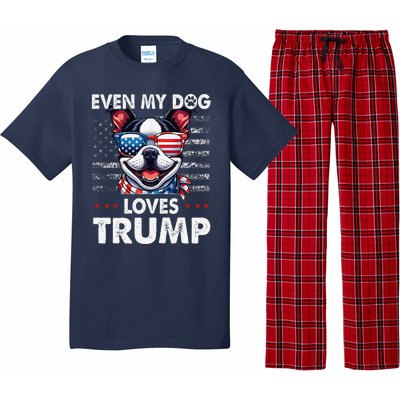 Boston Terrier Even My Dog Loves Trump Funny Pajama Set