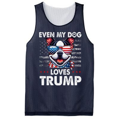 Boston Terrier Even My Dog Loves Trump Funny Mesh Reversible Basketball Jersey Tank