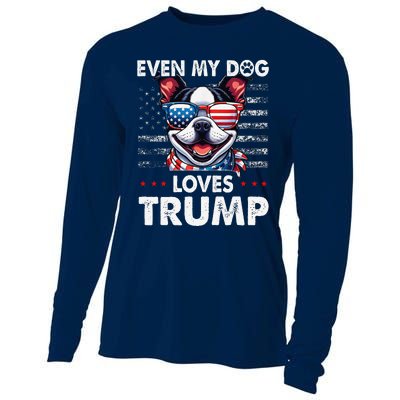 Boston Terrier Even My Dog Loves Trump Funny Cooling Performance Long Sleeve Crew