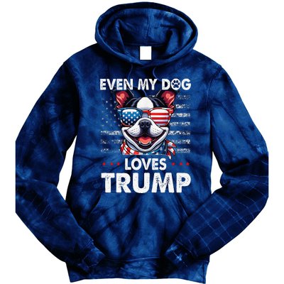 Boston Terrier Even My Dog Loves Trump Funny Tie Dye Hoodie