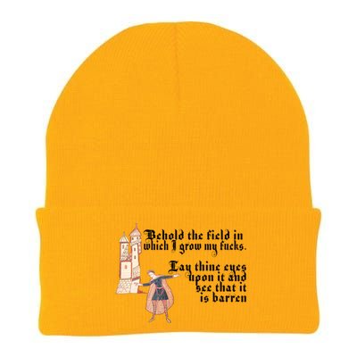 Behold The Field In Which I Grow My Fucks. Funny Meme Knit Cap Winter Beanie