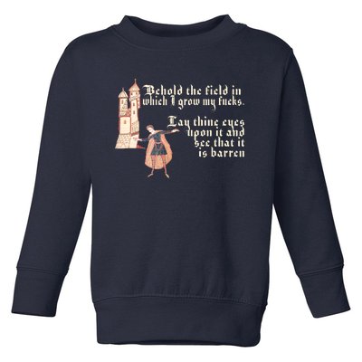 Behold The Field In Which I Grow My Fucks. Funny Meme Toddler Sweatshirt