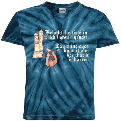 Behold The Field In Which I Grow My Fucks. Funny Meme Kids Tie-Dye T-Shirt