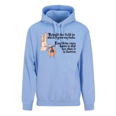 Behold The Field In Which I Grow My Fucks. Funny Meme Unisex Surf Hoodie