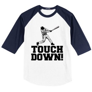 Baseball Touchdown Funny Sarcastic Baseball Touchdown Baseball Sleeve Shirt