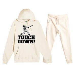 Baseball Touchdown Funny Sarcastic Baseball Touchdown Premium Hooded Sweatsuit Set