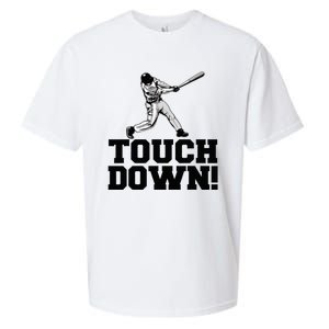 Baseball Touchdown Funny Sarcastic Baseball Touchdown Sueded Cloud Jersey T-Shirt