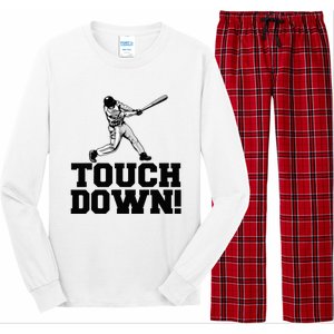 Baseball Touchdown Funny Sarcastic Baseball Touchdown Long Sleeve Pajama Set