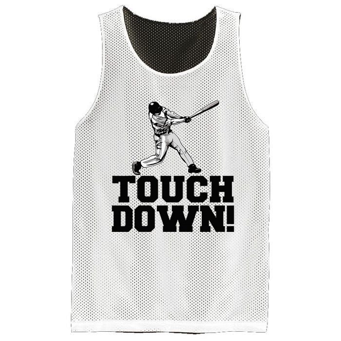 Baseball Touchdown Funny Sarcastic Baseball Touchdown Mesh Reversible Basketball Jersey Tank