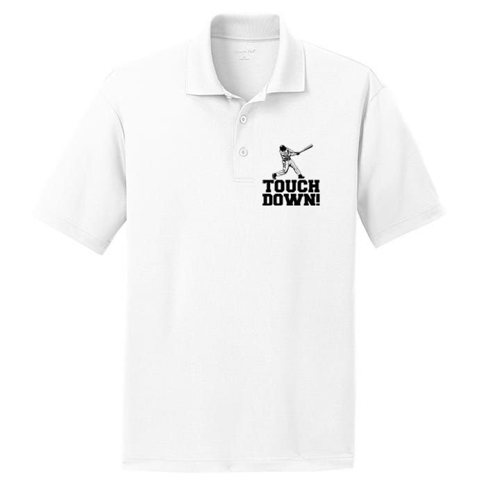 Baseball Touchdown Funny Sarcastic Baseball Touchdown PosiCharge RacerMesh Polo