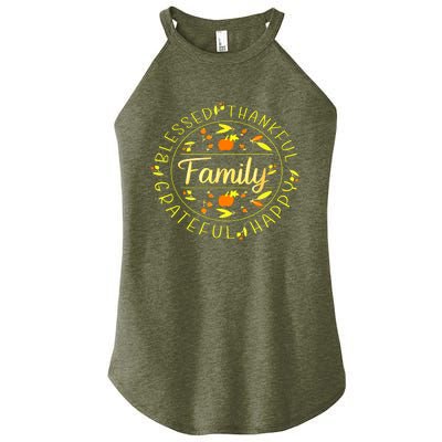 Blessed Thankful Family Thanksgiving Women’s Perfect Tri Rocker Tank