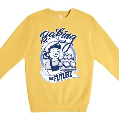 Baking The Future Retro Cartoon Premium Crewneck Sweatshirt