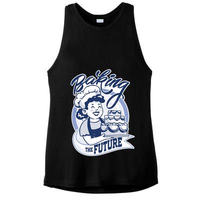 Baking The Future Retro Cartoon Ladies PosiCharge Tri-Blend Wicking Tank