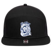 Baking The Future Retro Cartoon 7 Panel Mesh Trucker Snapback Hat