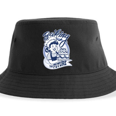 Baking The Future Retro Cartoon Sustainable Bucket Hat