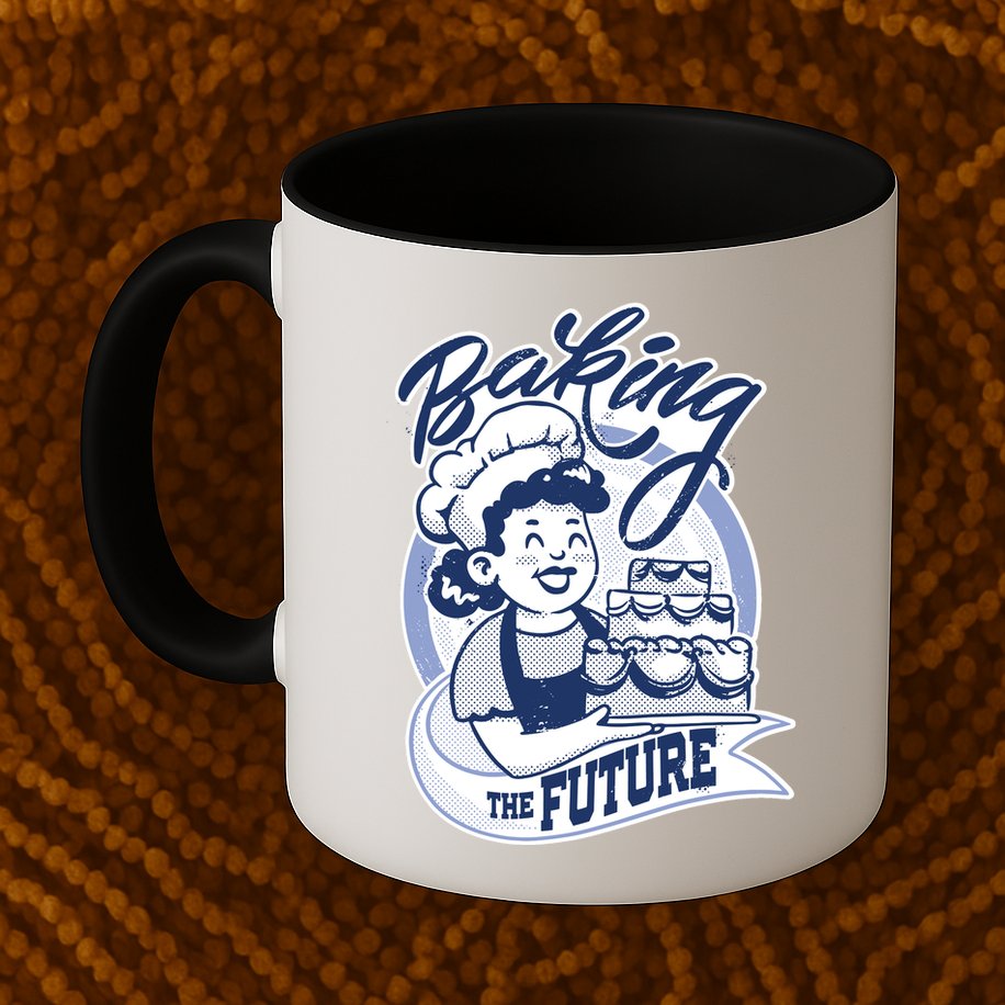 Baking The Future Retro Cartoon Mug