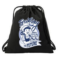 Baking The Future Retro Cartoon Drawstring Bag