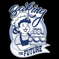 Baking The Future Retro Cartoon Drawstring Bag