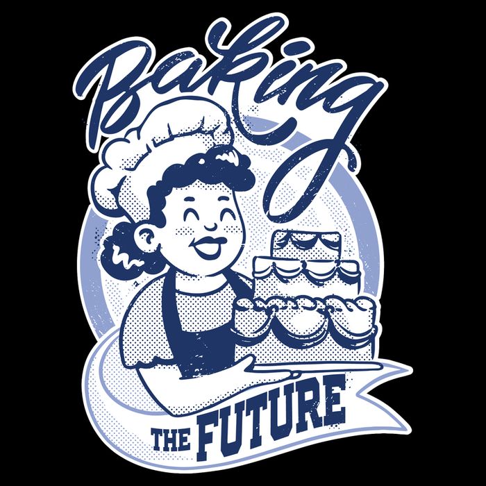 Baking The Future Retro Cartoon Drawstring Bag