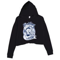 Baking The Future Retro Cartoon Crop Fleece Hoodie