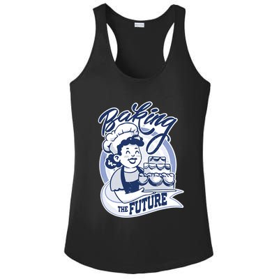 Baking The Future Retro Cartoon Ladies PosiCharge Competitor Racerback Tank
