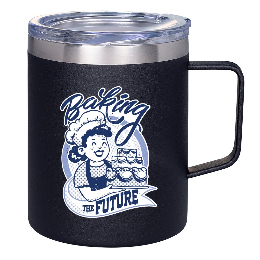 Baking The Future Retro Cartoon 12oz Stainless Steel Coffee Mug