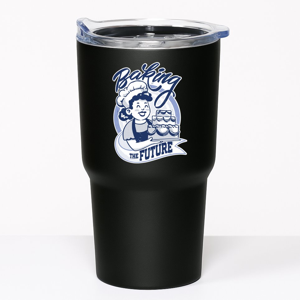 Baking The Future Retro Cartoon Tumbler