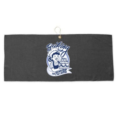 Baking The Future Retro Cartoon Large Microfiber Waffle Golf Towel