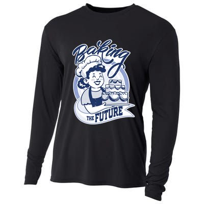 Baking The Future Retro Cartoon Cooling Performance Long Sleeve Crew